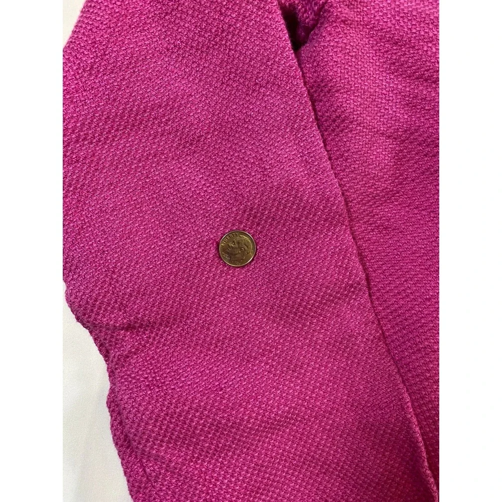 EILEEN FISHER Pink Textured Knit Open‎ Front Collarless Jacket Cardigan M